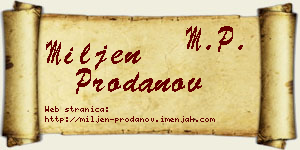 Miljen Prodanov vizit kartica